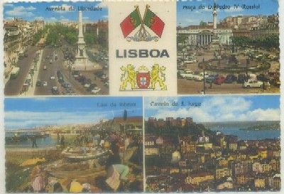 POSTAL DE PORTUGAL. LISBOA. CUATRO VISTAS