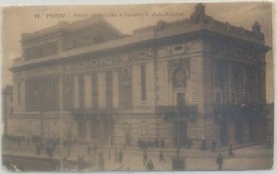 POSTAL ANTIGUA DE PORTUGAL. PORTO PRAÇA DA BATALHA E THEATRO S. JOAO