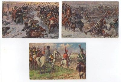 POSTALES GUERRA 1812. NAPOLEON RUSIA. 6 POSTALES. DIBUJOS FRITZ NEUMANN. SERIE 105