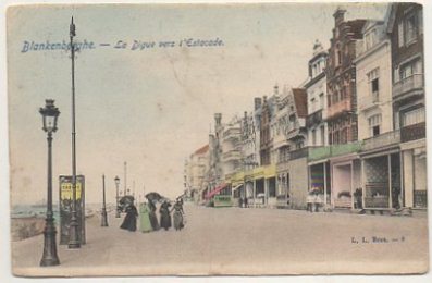 POSTAL DE BLANKENBERGHE. LA DIGUE VERS L'ESTACADE