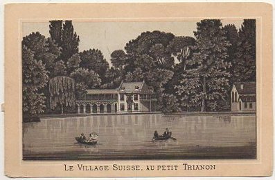 POSTAL DE SUIZA. LE VILLAGE SUISSE. AU PETIT TRIANON