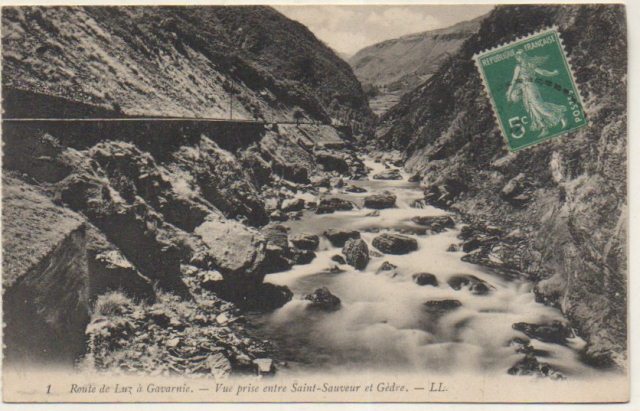 POSTAL DE FRANCIA. ROUTE DE LUZ A GARVARNIER