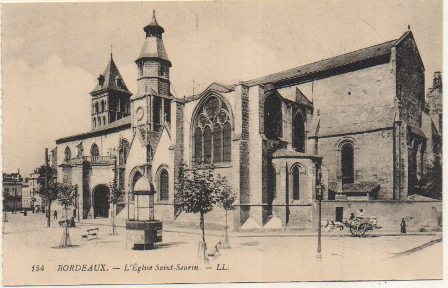 POSTAL DE FRANCIA. 154 BORDEAUX. L'EGLISE SANT-SEURIN
