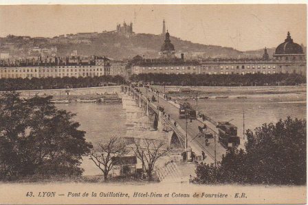 POSTAL DE FRANCIA. 43 LYON. PONT DE LA GUILLOTIERE