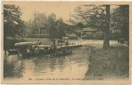 POSTAL DE FRANCIA. 264 LYON. PARE DE LA TETE-D'OR
