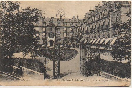 POSTAL DE FRANCIA. 100 BIARRITZ ARTISTIQUE. HOTEL D'ANGLETERRE