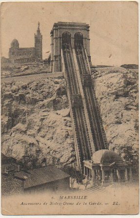 POSTAL DE FRANCIA. 6 MARSEILLE. ASCENSEURS DE NOTRE-DAME