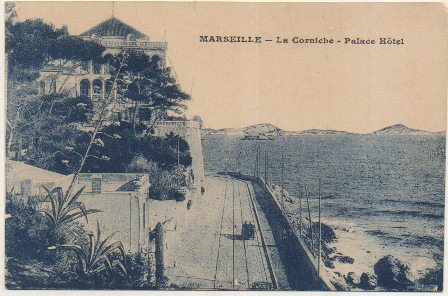 POSTAL DE FRANCIA. MARSEILLE. LA CORNICHE. PALACE HOTEL