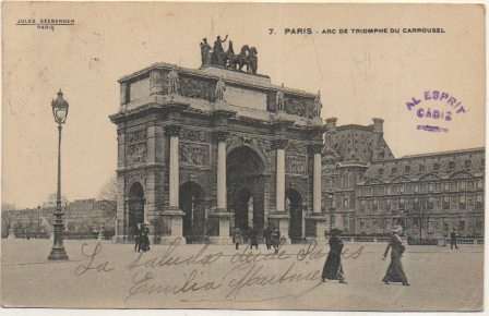 POSTAL DE FRANCIA. 7 PARIS. ARC DE TRIOMPHE DU CARROUSEL