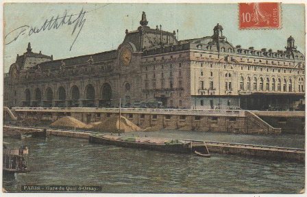 POSTAL DE FRANCIA. PARIS. GARE DU QUAI D'ORSAY