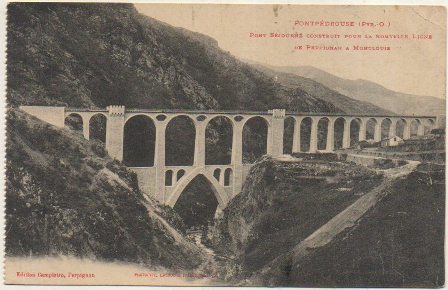 POSTAL DE FRANCIA. FONTPEDROUSE. LIGNE PERPIGNAN A MONTLOUIS