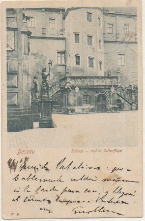 POSTAL DE ALEMANIA. DESSAU. SCHLOSS. REHTER SEITENFLUGEL.