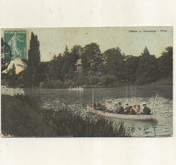 POSTAL DE FRANCIA. PARIS. PROMENADE PAR LE LAC