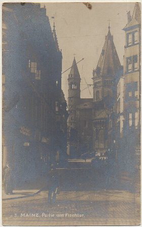 POSTAL DE ALEMANIA. MAINZ. PARTIE AM FISECHIOR