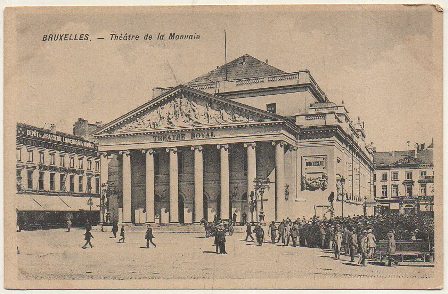 POSTAL DE BELGICA. BRUXELLES. THEATRE DE LA MONNAIE