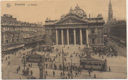 POSTAL DE BELGICA. BRUXELLES. LA BOURSE