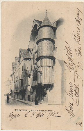 POSTAL DE FRANCIA. TROYES. RUE CHAMPEAUX
