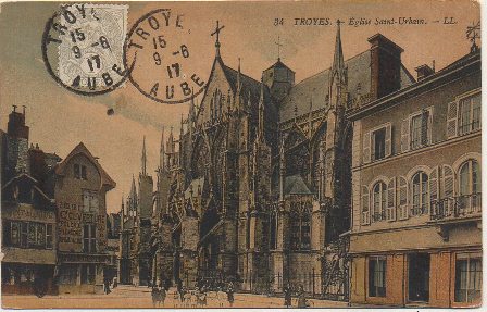 POSTAL DE FRANCIA. TROYES. EGLISE SAINT-URBAIN