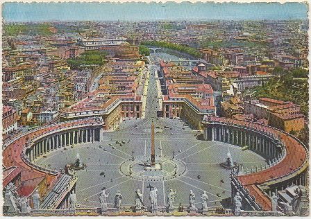 POSTAL DE ITALIA. PANORAMA DA SAN PIETRO