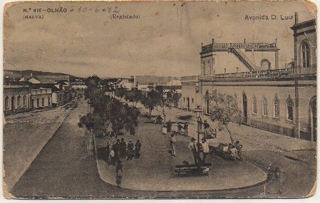 POSTAL DE PORTUGLA. OLHAO. MALVA. AVENIDA D. LUIS