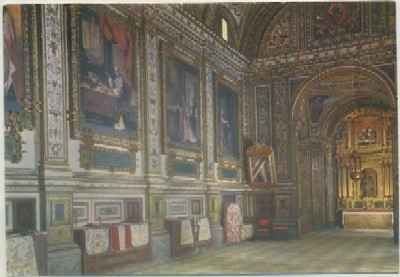 POSTAL DE CACERES. GUADALUPE. SACRISITA DECORADA CON LIENZAOS DE ZURBARAN Nº 4