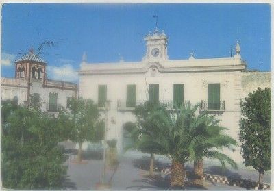 POSTAL DE BADAJOZ. AZUAGA. PZA. DE LAS MERCEDES Y AYUNTAMIENTO
