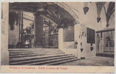 POSTAL ANTIGUA DE CACERES. MONASTERIO DE GUADALUPE. SUBIDA AL TEMPLO