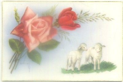 POSTAL DE FELICITACION. OVEJITAS