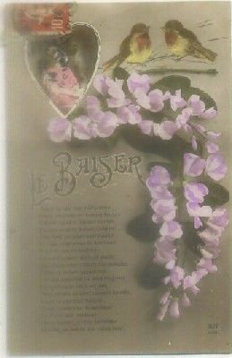 POSTAL DE FELICITACION. LE BAISER