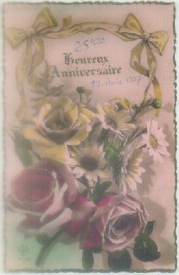 POSTAL DE FELICITACION. HEUREUX ANNIVERSAIRE
