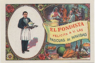 POSTAL DE FELICITACION. EL FONDISTA FELICITA A V. LAS PASCUAS DE NAVIDAD