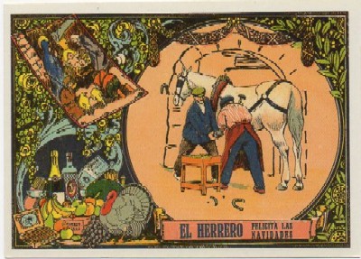 POSTAL DE FELICITACION. EL HERRERO FELICITA LAS NAVIDADES