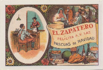 POSTAL DE FELICITACION. EL ZAPATERO FELICITA A V. LAS PASCUAS DE NAVIDAD