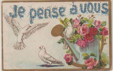 POSTAL DE FELICITACION. JE PENSE Á VOUS