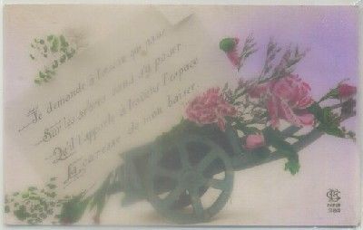 POSTAL DE FLORES. JE DEMANDE A L'OISEAU….