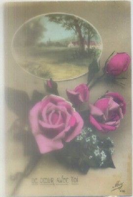 POSTAL DE FLORES. DE COEUR AVEC TOI