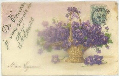 POSTAL DE FLORES. DE VINCENNES JE VOUS ENVOIE CES FLEURS