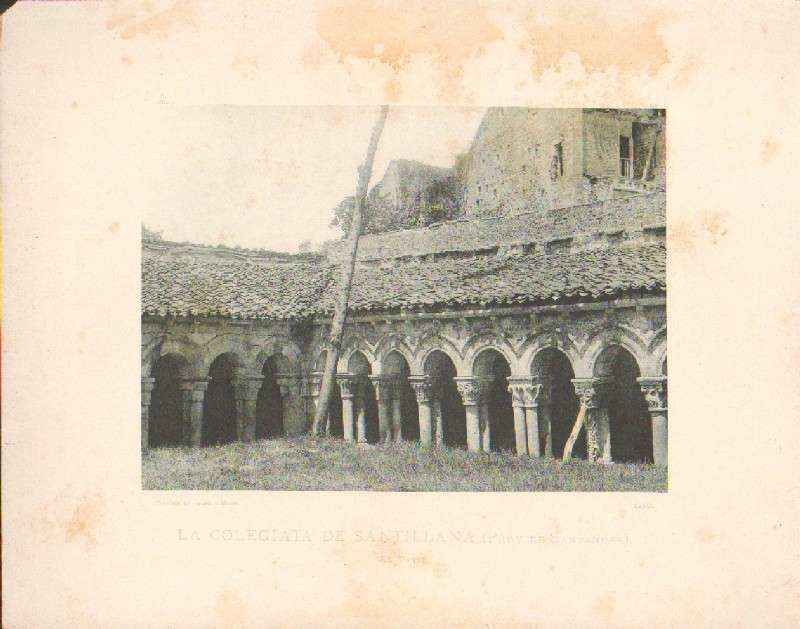 FOTOTIPIA DE EL COLEGIATA DE SANTILLANA (SANTANDER). EL PATIO. AÑO 1893.