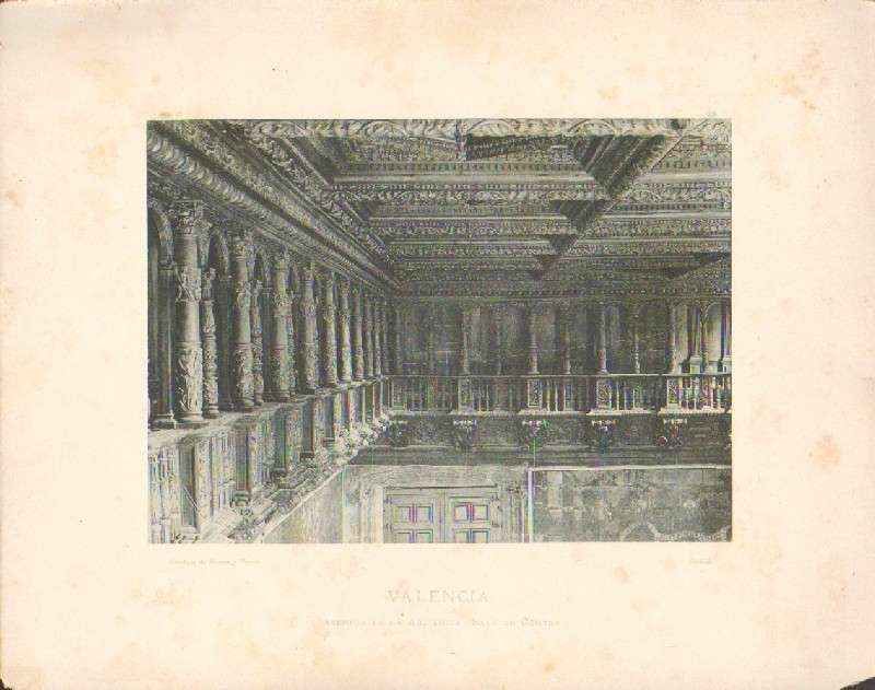 FOTOTIPIA DE VALENCIA. INTERIOR DE LA AUDIENCIA. SALA DE CORTES. AÑO 1893.