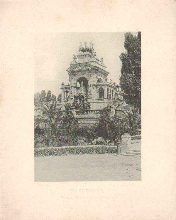 FOTOTIPIA DE BARCELONA. PARQUE. DETALLE DE LA CASCADA. AÑO 1893.
