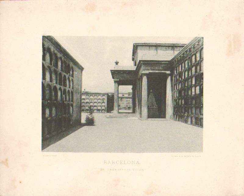 FOTOTIPIA DE BARCELONA. EL CEMENTERIO VIEJO. AÑO 1893.