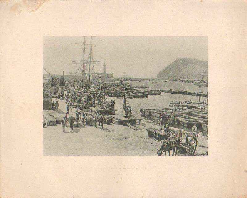 FOTOTIPIA DE BARCELONA. EL MUELLE VIEJO. AÑO 1892.