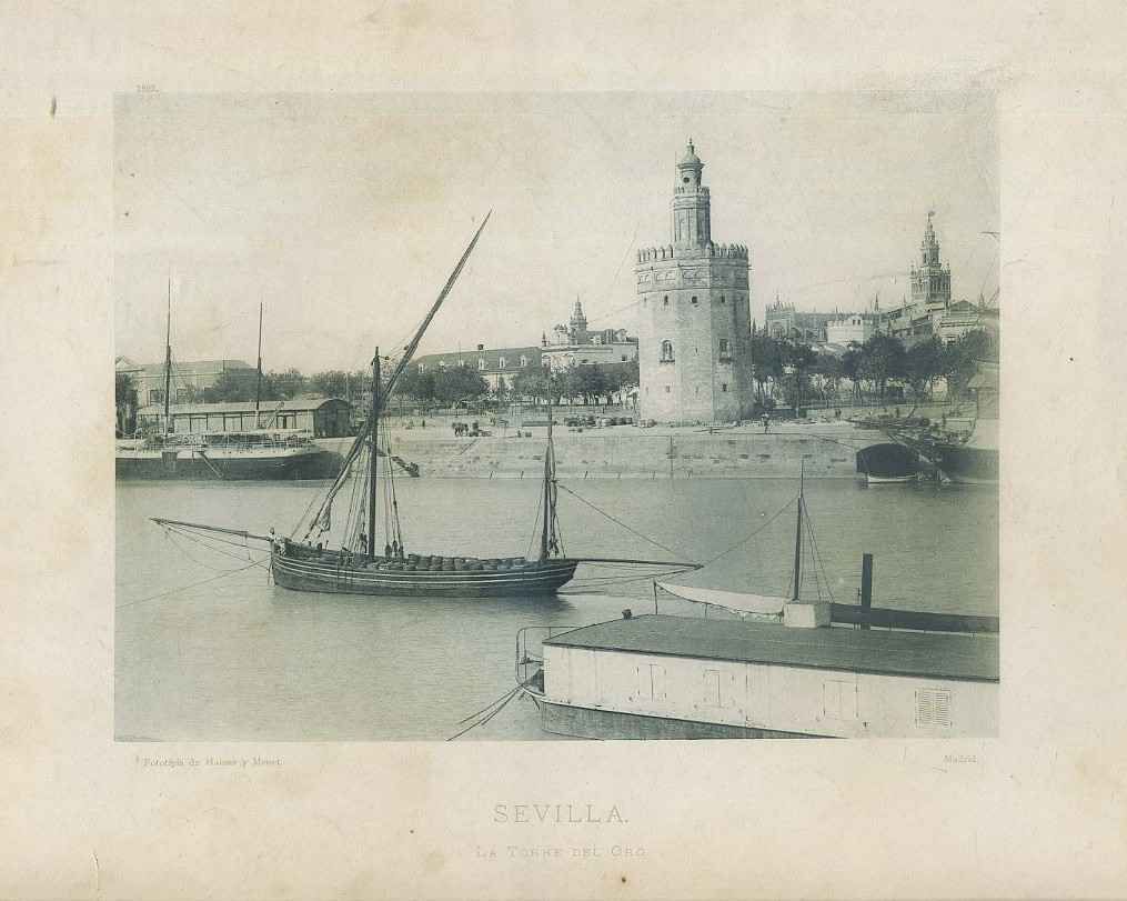 FOTOTIPIA DE SEVILLA. LA TORRE DEL ORO. AÑO 1893