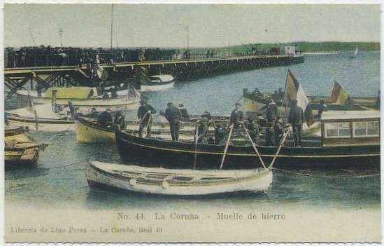 POSTAL ANTIGUA DE GALICIA (REPRODUCCION): CORUÑA. MUELLE DE HIERRO