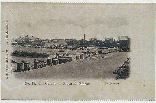 POSTAL ANTIGUA DE GALICIA (REPRODUCCION): CORUÑA. Nº 42. PLAYA DE RIAZOR