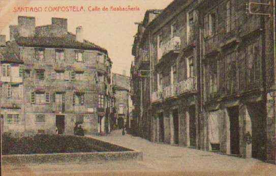 POSTAL DE SANTIAGO DE COMPOSTELA. CALLE DE ASABACHERIA.