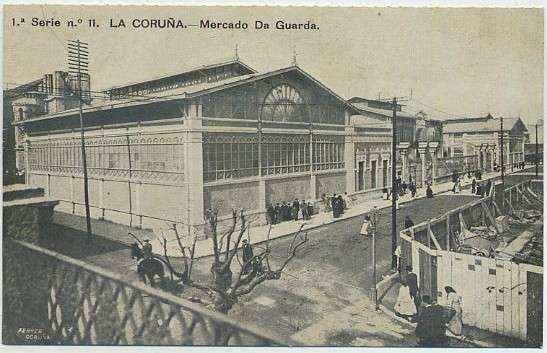 POSTAL ANTIGUA DE GALICIA (REPRODUCCION): CORUÑA. MERCADO DA GUARDA