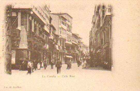 POSTAL ANTIGUA DE LA CORUÑA. CALLE REAL.