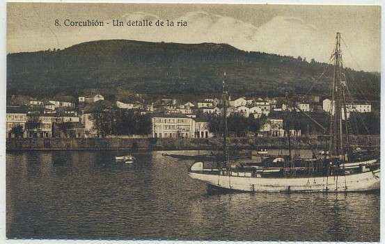 POSTAL ANTIGUA DE GALICIA (REPRODUCCION): CONCURBION. CORUÑA. DETALLE DE LA RIA
