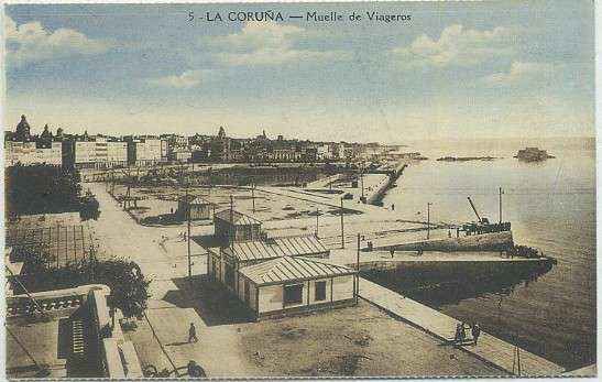 POSTAL ANTIGUA DE GALICIA (REPRODUCCION): CORUÑA. MUELLE DE VIAJEROS